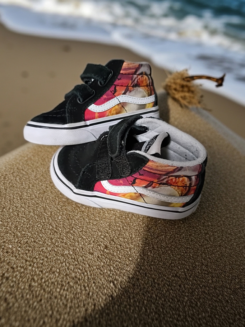 Vans High-Top Sneakers with Black Upper and Multi Colored Panels